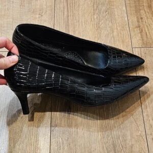 Next Black Croc-Embossed Heels